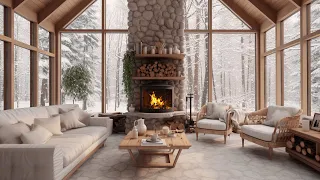 Snowy Forest Retreat for Sleeping | Cozy Fireplace Ambience for Ultimate Relaxation and Sleep Well