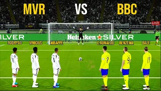 Mbappe Vinicius Rodrygo 🆚 C.Ronaldo Bale Benzema - Penalty Shootout 2024 | PES Gameplay