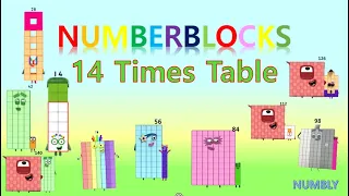 LEARN 14 TIMES TABLE - NUMBLY STUDY (with numberblocks) | MULTIPLICATION | LEARN TO COUNT