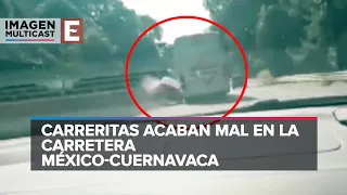 Accidente por excesos de velocidad en la carretera México-Cuernavaca