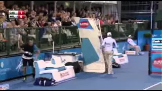 Wilander Can't Find A Drink While Cash Offers His To The Crowd - World Tennis Challenge 2014