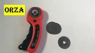 Раскройный нож Rotary Cutter, с фиксатором лезвия, диаметр 4,5 см и запасные лезвия 5шт для работы с