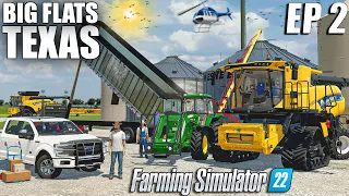 FILLING THE BINS TO THE BRIM | Big Flats Texas | Farming Simulator 22 - Episode 2