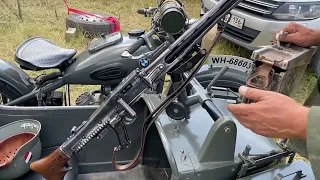 Немецкий пулемет Mg42 на мотоцикле BMW