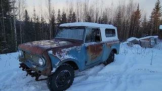 IH Scout 80 Cold Start and Snow Rally