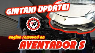 Lamborghini Aventador build UPDATE from @Gintani! | Engine REMOVED