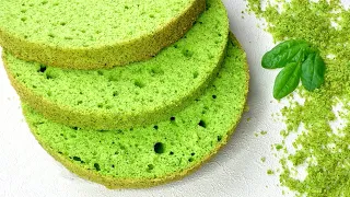 Emerald sponge cake without coloring for cakes, rolls or pastries