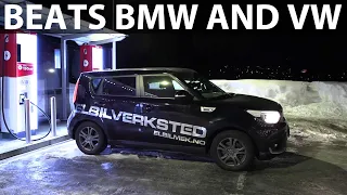 Kia Soul 27 kWh with new battery Geilo test part 1