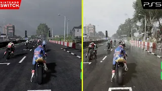 TT ISLE OF MAN: RIDE ON THE EDGE 3 Nintendo Switch vs PS5 Rain Effect Graphics Comparison