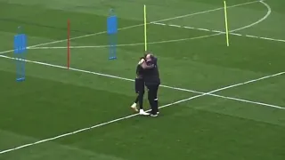 Marcelo Bielsa celebrates Patrick Bamford's goal in training | Leeds United 2018/19