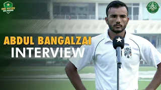 Abdul Bangalzai Interview | Balochistan vs CP | Day 1 | Quaid e Azam Trophy 2021 | PCB | MA2T