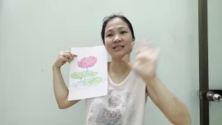 Hand-colored by me! Instructions for coloring lotus flowers of a countryside part 2