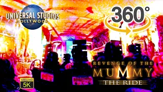 VR 360 Revenge of the Mummy Roller Coaster On Ride Ultra HD 5K POV Universal Studios Hollywood 2023