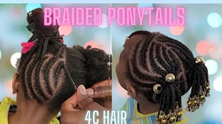 Braided Ponytails | Quick and Easy Toddler Hairstyle | Little Black Girls