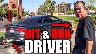 HIT & RUN DRIVER CHASED & CAUGHT | CRAZY, STUPID & ANGRY PEOPLE vs BIKERS  [Ep. #370]