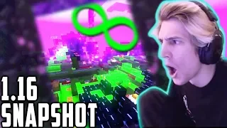 NEW Minecraft April Fools 1.16 Snapshot 20w14 Infinite Dimensions | xQcOW