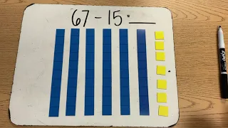 Solving 2 Digit Subtraction: Base 10 Blocks (NO Regrouping)