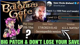 Baldur's Gate 3 - DEV WARNING: Losing Your Save, New Level 13, 1000+ Changes Patch, Update Roadmap!