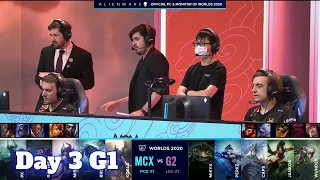 MCX vs G2 | Day 3 Group A S10 LoL Worlds 2020 | Machi Esports vs G2 eSports - Groups full game