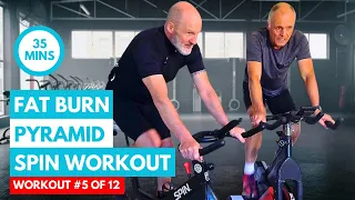 Fat Burning Pyramid Spin Bike Workout | 40+ Fitness