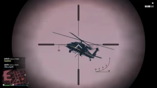 [GTA V ONLINE] Matando Player no helicóptero com sniper