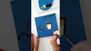 Street lamp acrylic painting/ mini canvas painting/ #shorts