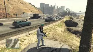 GTA V Funny Moments - Huge Highway Explosion!