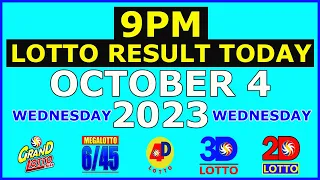 9pm Lotto Result Today October 4 2023 (Wednesday)
