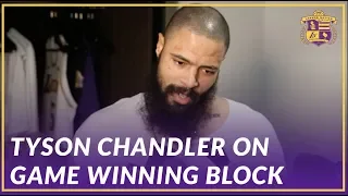 Lakers Post Game: Tyson Chandler on Game Winning Block Against the Atlanta Hawks