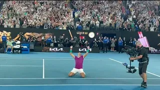 Rafa Nadal winning moment vs Medvedev in AO 2022