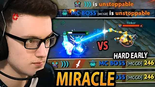 MIRACLE Storm Spirit vs TINKER MID Battle — HARD EARLY Game