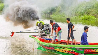 Diesel Twin turbo thai long-tail boat 🔥 by ช่างเอก ม.หัวเฉียว & 18เดชตะวัน