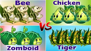 Bee vs Chicken vs Tiger: Con nào mạnh hơn - PVZ2 MK