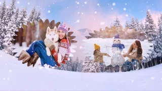 «Зимняя прогулка» - шаблон для ВидеоШОУ
