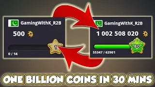 500 Coins To 1 Billion Coins - K's Road To Billion [Highlights] 8 Ball Pool - Miniclip