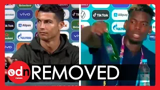 Cristiano Ronaldo Removes Coke Bottles Costing Company BILLIONS as Paul Pogba Follows Suit