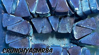 144 Blue Gym Chalk Slices | Mass Crush | Sleep Aid | Oddly Satisfying | ASMR