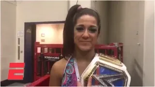 Bayley celebrates winning Money in the Bank ladder match & the WWE women’s SmackDown championship