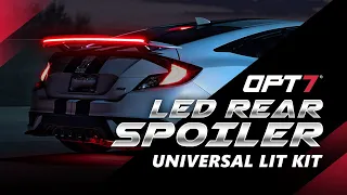 OPT7 DIY Easy Install - Universal Rear LED Carbon Black Spoiler