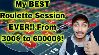 My BEST Roulette Session EVER!! From 300$ to 60 000$! | the $150 roulette strategy