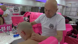ASMR Head Massage, Face Massage and Back Massage by Pink Barber