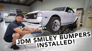 RA24 Toyota Celica - JDM Smiley Bumpers & Rear Valance Installed!