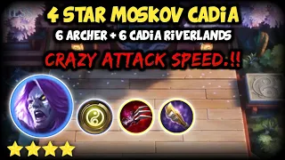 4 STAR MOSKOV CADIA. CRAZY ATTACK SPEED.!! MAGIC CHESS MOBILE LEGENDS BANG BANG