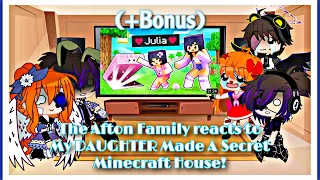 The Afton Family reacts to My DAUGHTER Made A Secret Minecraft House! (+Bonus)