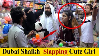 Slapping Prank With Cute Girl - Dubai Sheikh | Non Scripted Prank