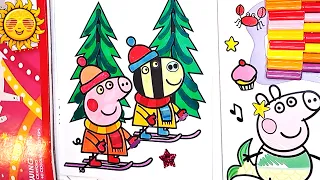 Peppa Pig| Zoe Zebra| Skiing| Coloring for Kids| Old MacDonald Farm| The Farmer Dell| Nursery Rhymes