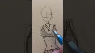 How to draw anime girl body and clothes art drawing tutorial @drawing @tips