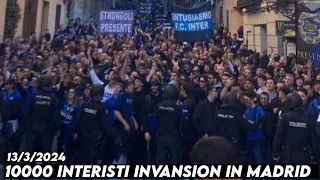 10000 INTERISTI INVANSION IN MADRID || Atletico Madrid vs Inter Milan 13/3/2024