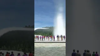 People Watch As The Pilatus PC-21 Flies By Old Faithful!