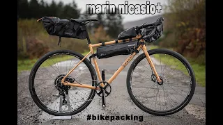 The MARIN Nicasio+ set up for bikepacking with Oxford AquaEvo Adventure Luggage